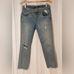 Distressed Light Blue Boyfriend Jeans for Women